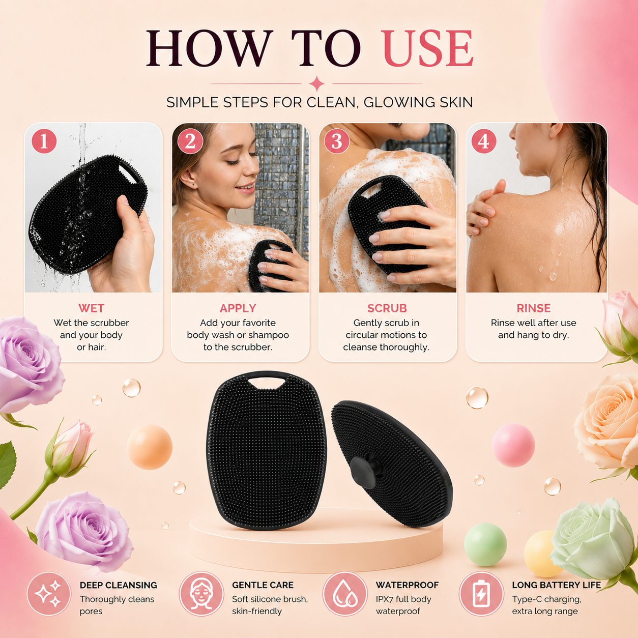 SilkScrub Body Exfoliating Brush